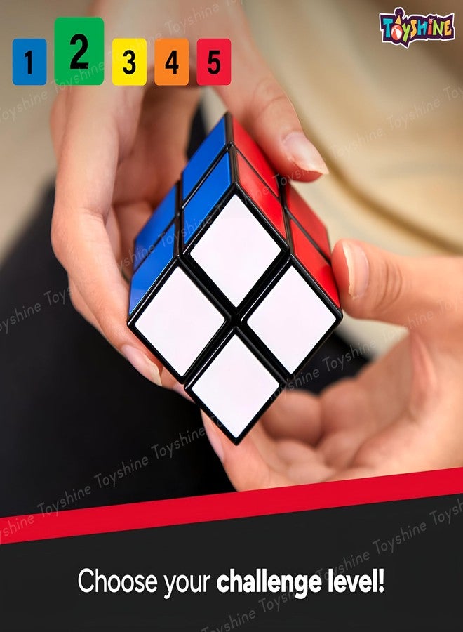 توي شاين مكعب توي شاين 2×2 بدون ملصقات، سهل اللعب، سريع، لتخفيف التوتر، لعبة ألغاز للعصف الذهني للأطفال والكبار - Image 4